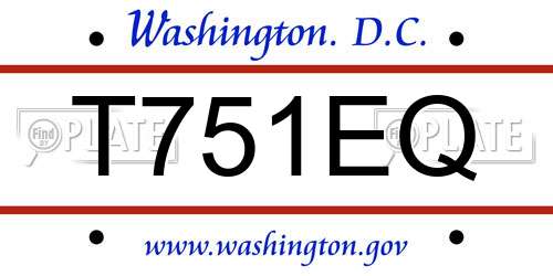 T751EQ District Of Columbia License Plate