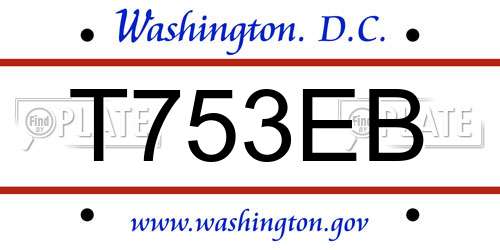 T753EB District Of Columbia License Plate