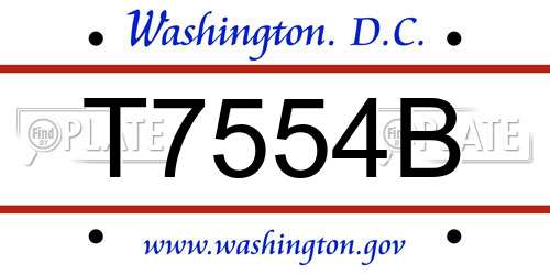 T7554B District Of Columbia License Plate