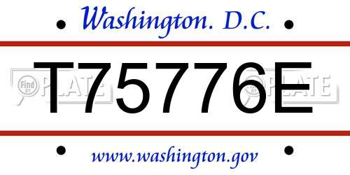 T75776E District Of Columbia License Plate