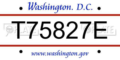 T75827E District Of Columbia License Plate