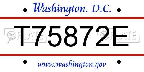 T75872E District Of Columbia License Plate