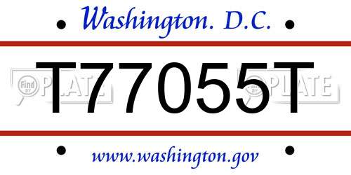 T77055T District Of Columbia License Plate