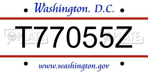 T77055Z District Of Columbia License Plate