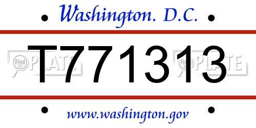 T771313 District Of Columbia License Plate