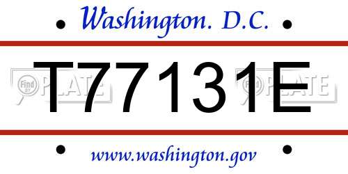 T77131E District Of Columbia License Plate