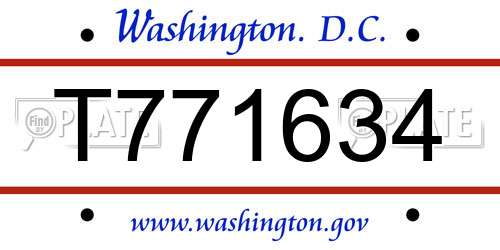 T771634 District Of Columbia License Plate