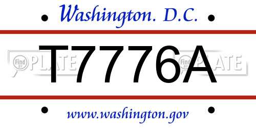 T7776A District Of Columbia License Plate