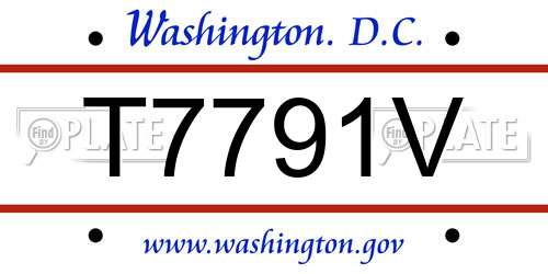 T7791V District Of Columbia License Plate