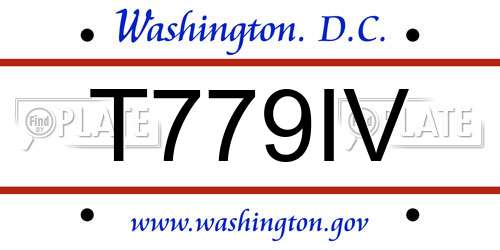 T779IV District Of Columbia License Plate
