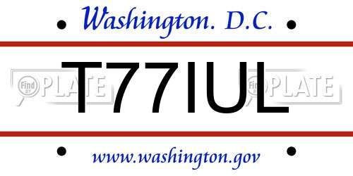 T77IUL District Of Columbia License Plate