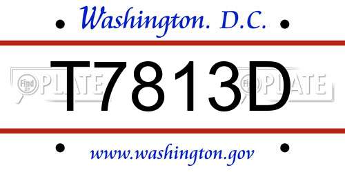 T7813D District Of Columbia License Plate
