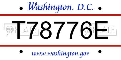 T78776E District Of Columbia License Plate