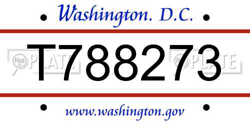 T788273 District Of Columbia License Plate