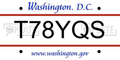 T78YQS District Of Columbia License Plate