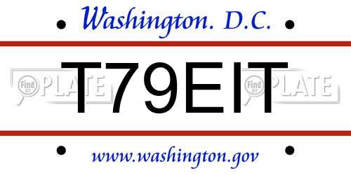 T79EIT District Of Columbia License Plate