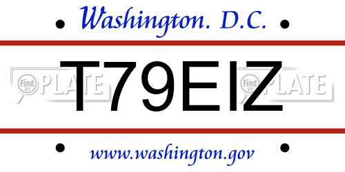 T79EIZ District Of Columbia License Plate