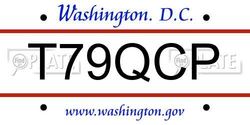 T79QCP District Of Columbia License Plate