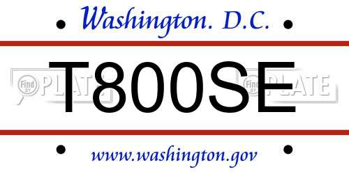 T800SE District Of Columbia License Plate