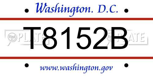 T8152B District Of Columbia License Plate