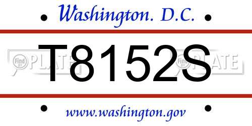 T8152S District Of Columbia License Plate