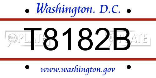 T8182B District Of Columbia License Plate