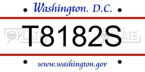 T8182S District Of Columbia License Plate