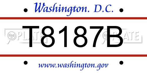 T8187B District Of Columbia License Plate