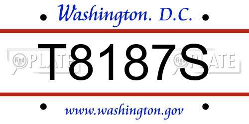 T8187S District Of Columbia License Plate