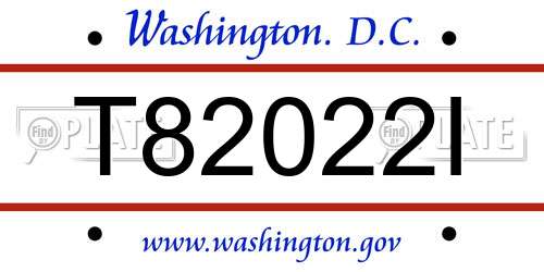 T82022I District Of Columbia License Plate