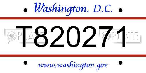 T820271 District Of Columbia License Plate