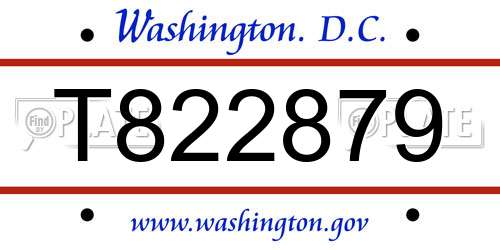 T822879 District Of Columbia License Plate