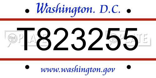 T823255 District Of Columbia License Plate