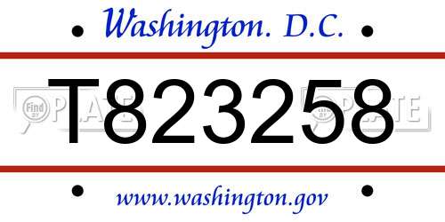 T823258 District Of Columbia License Plate