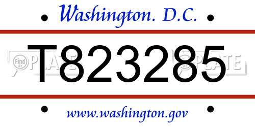 T823285 District Of Columbia License Plate