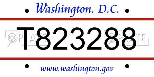 T823288 District Of Columbia License Plate
