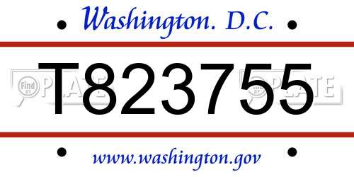 T823755 District Of Columbia License Plate