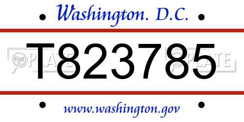 T823785 District Of Columbia License Plate