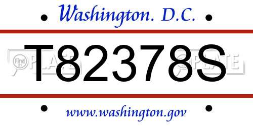 T82378S District Of Columbia License Plate