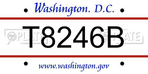 T8246B District Of Columbia License Plate