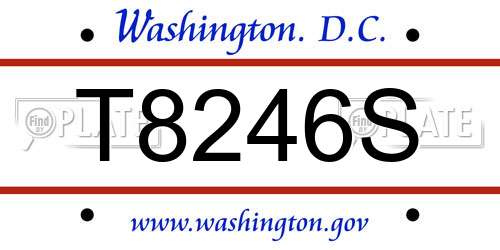 T8246S District Of Columbia License Plate
