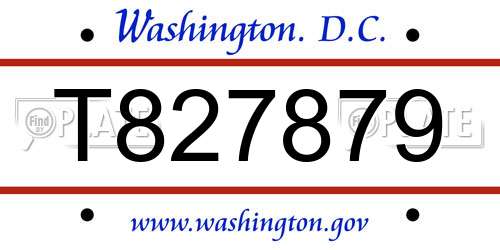T827879 District Of Columbia License Plate