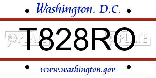 T828RO District Of Columbia License Plate