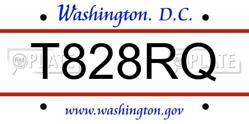T828RQ District Of Columbia License Plate