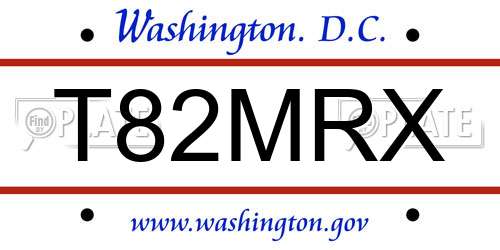 T82MRX District Of Columbia License Plate