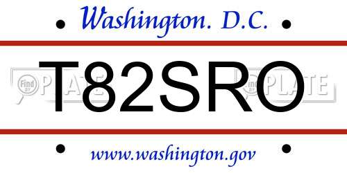 T82SRO District Of Columbia License Plate