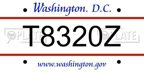 T8320Z District Of Columbia License Plate