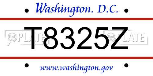 T8325Z District Of Columbia License Plate