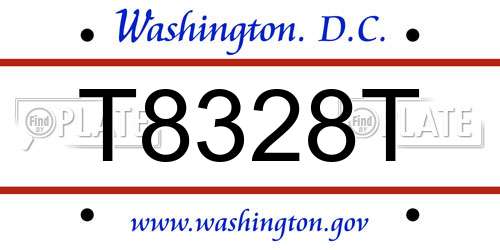 T8328T District Of Columbia License Plate