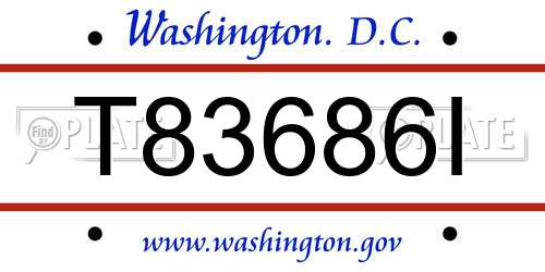 T83686I District Of Columbia License Plate
